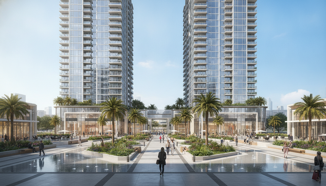 Modern luxury mixed use commercial real estate property
