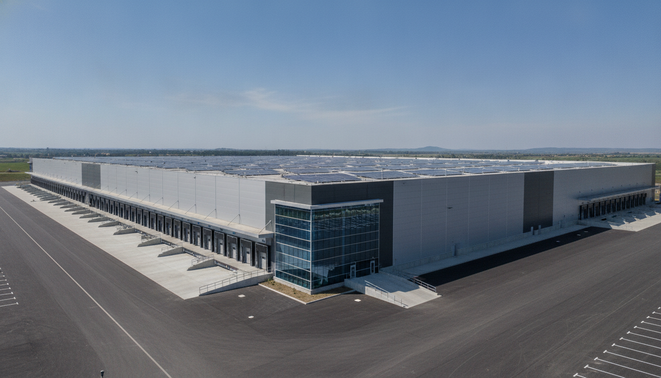 Modern industrial warehouse exterior