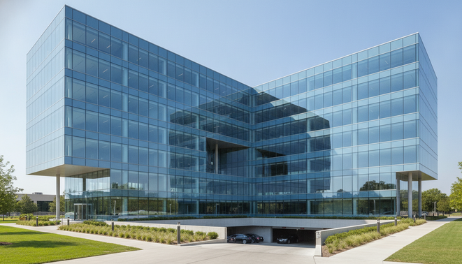 Modern commercial real estate office building