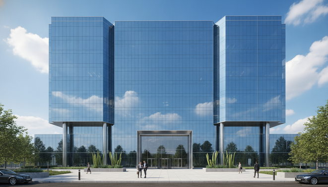 Modern commercial real estate office building
