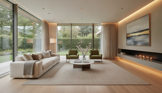 Modern commercial real estate property or high-end residential open house